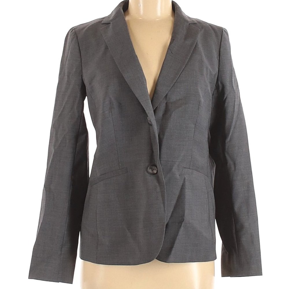 Talbots Wool 2 Button Grey Blazer Jacket Size 4 NWT